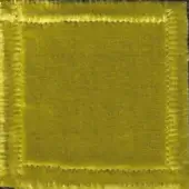 Golden yellow fabric swatch with fringed border against a dark backdrop, displaying a textured surface and layered, uneven fringe detail.